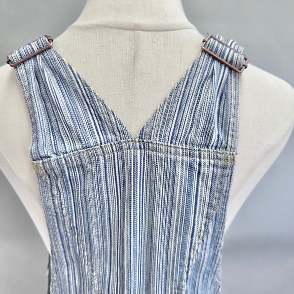 Wrangler‎ Striped Straight Leg Overalls Blue White Classic Workwear Style Medium - Picture 12 of 16